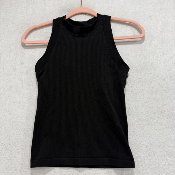 Athleta Tops - Athleta Tank Top Womens XS Black Mock Neck Ribbed Sleeveless Athletic Workout